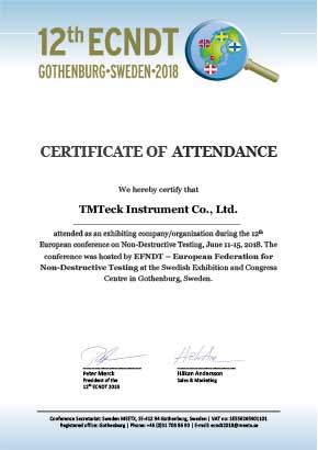 Certificate of attendance